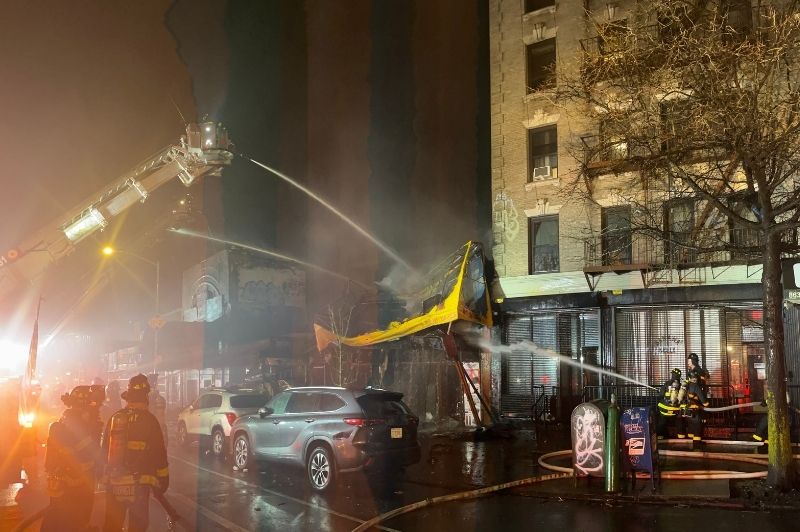 FDNY units operating at a 5-alarm fire in the Bronx late Thursday, Dec. 18, 2025. The fire was placed under control by about 8:47 a.m. Friday, Dec. 19. 