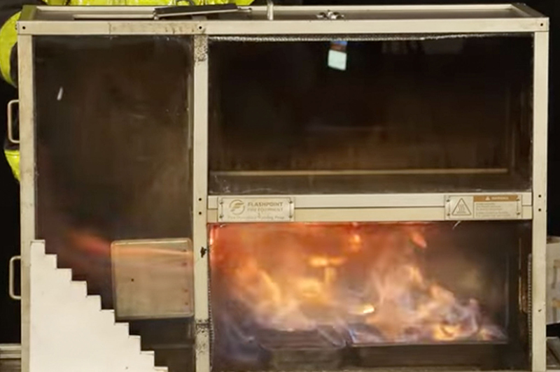 FDNY officials demonstrate the importance of closing the door during fires
                                           