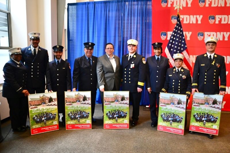 In an annual tradition to honor the dedication of emergency medical service professionals in New York City and across the country, the FDNY unveiled its 2026 EMS Week Poster on Thursday, May 15, 2026, inside the Commissioner Robert O. Lowery Auditorium at FDNY Headquarters in Brooklyn.
                                           