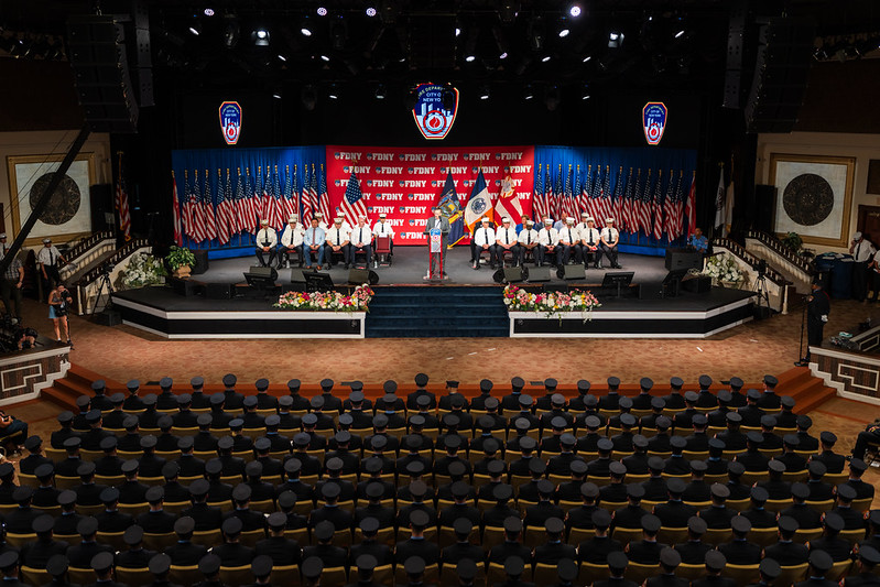FDNY Commissioner Lillian Bonsignore welcomes final graduating class of probationary firefighters before 25th anniversary of September 11th

                                           