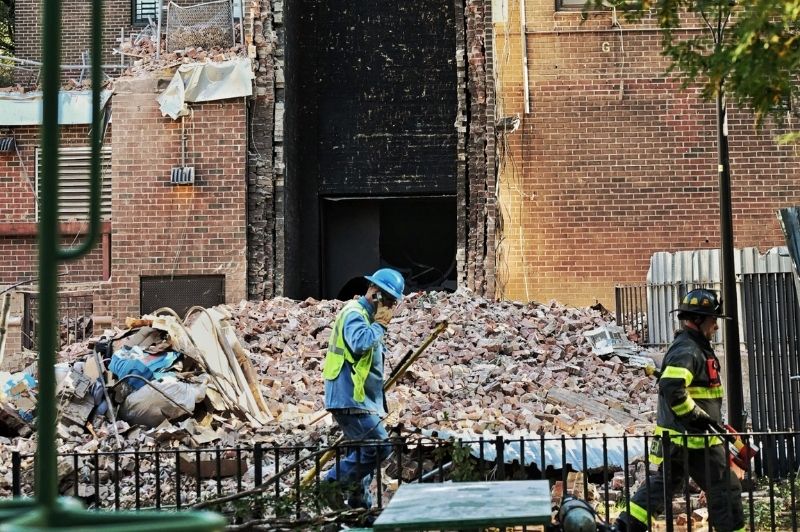 The FDNY responded to a partial building collapse on Wednesday, Oct. 1, 2025, in the Bronx.