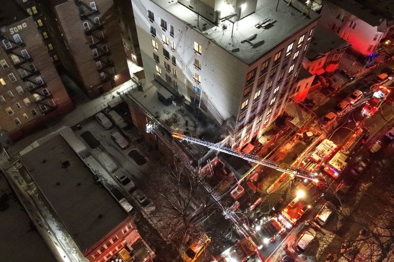 FDNY units operating at a 2-alarm fire in the Bronx on Monday, Dec. 15, 2025.