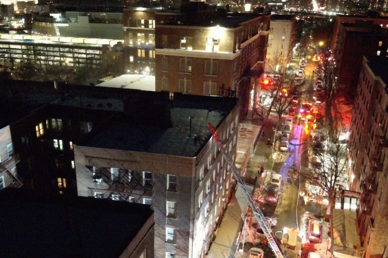 FDNY units operating at a 3-alarm fire on Thursday, Feb. 5, 2026. The fire was placed under control at about 6:49 p.m.