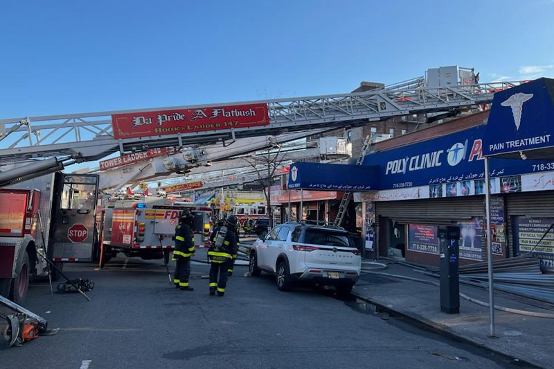 FDNY units operating at a 3-alarm fire in Brooklyn on Thursday, March 19, 2026.