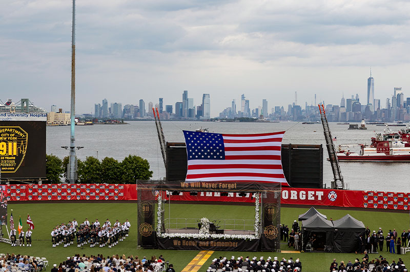 The FDNY commemorates 25 years since September 11th with memorial service on Staten Island


                                           