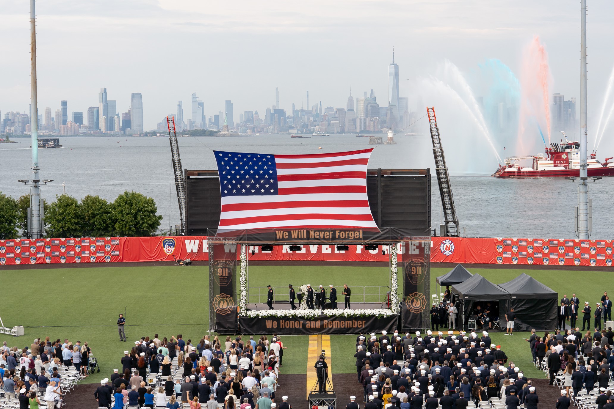 Overlooking Lower Manhattan, the Department holds 2026 FDNY World Trade Center Memorial Service on Staten Island
                                           