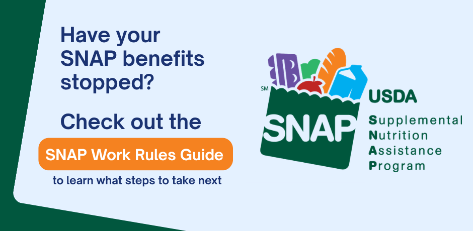 Supplemental Nutrition Assistance Program logo of grocery bag with the text, 