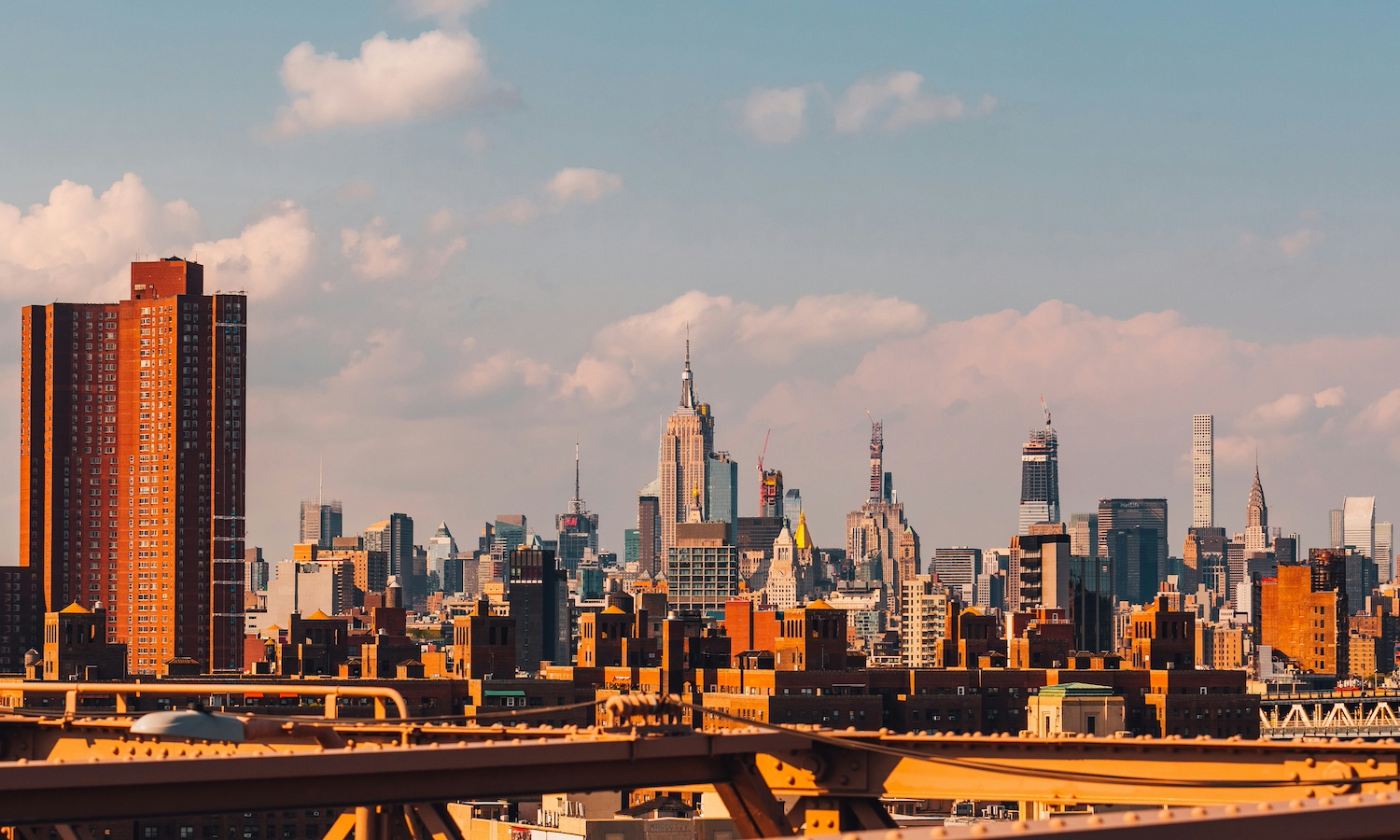 Image of New York City over the Brooklyn Bridge
                                           