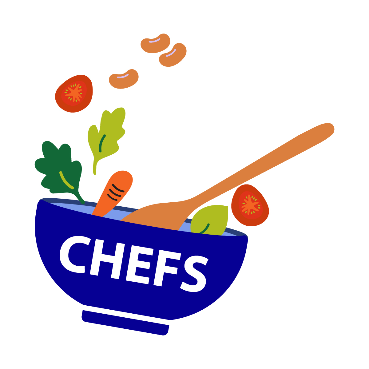 CHEFS logo of bowl with stirred vegetables