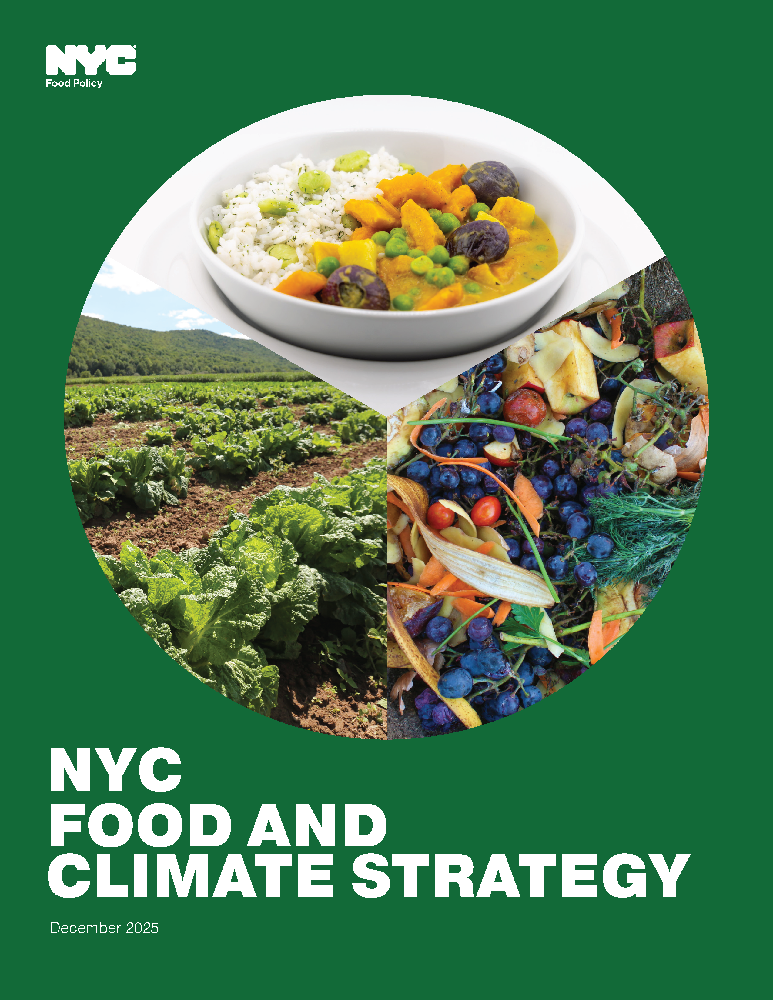 Green cover of NYC Food and Climate Strategy