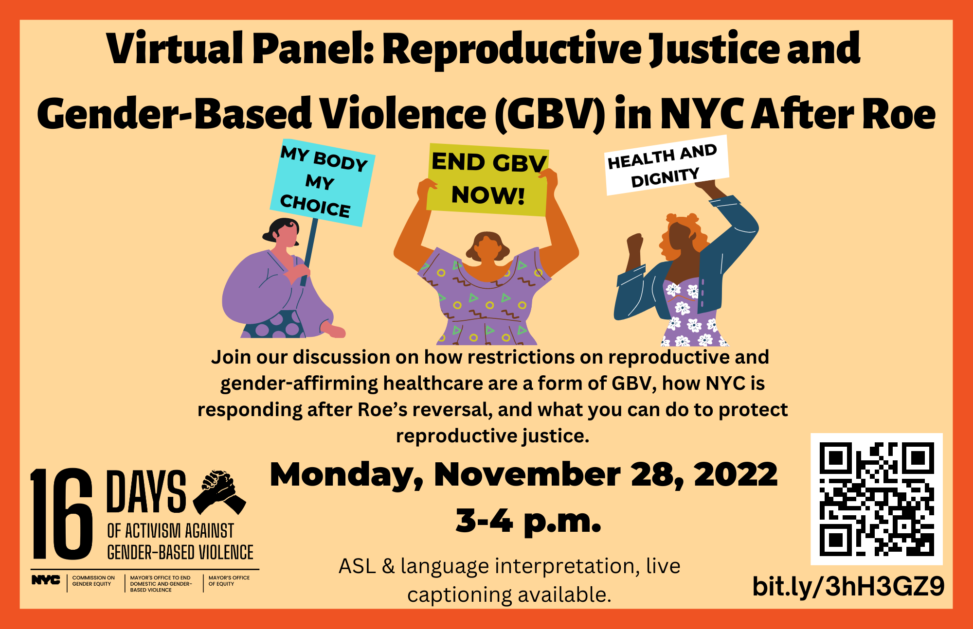 11/28 3-4pm:Virtual Panel on Reproductive Justice & Gender-based Violence in NYC
                                           