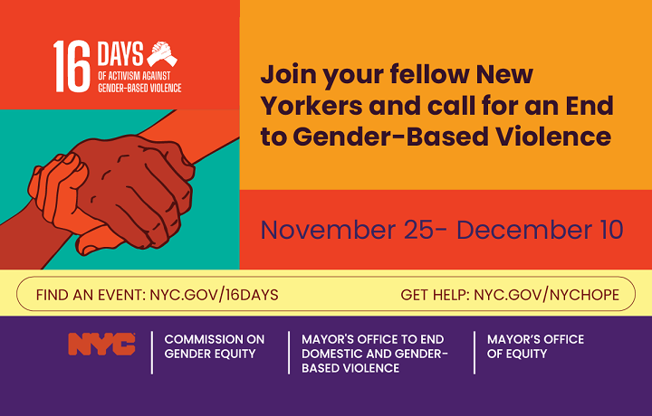 16 Days of Activism Against Gender-Based Violence, Nov 25-Dec 10
                                           