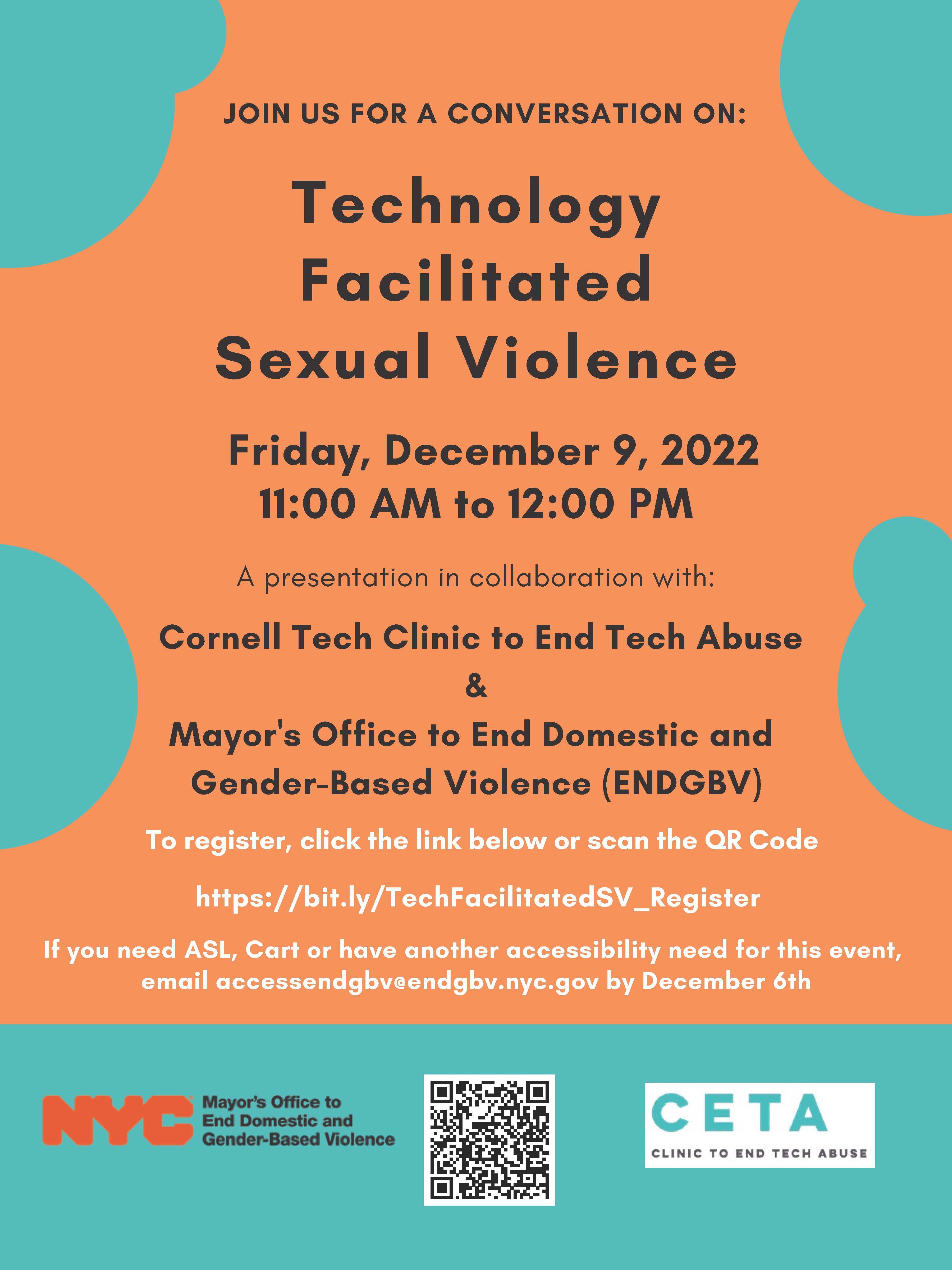 Join ENDGBV for a conversation on Technology Facilitated Sexual Violence.