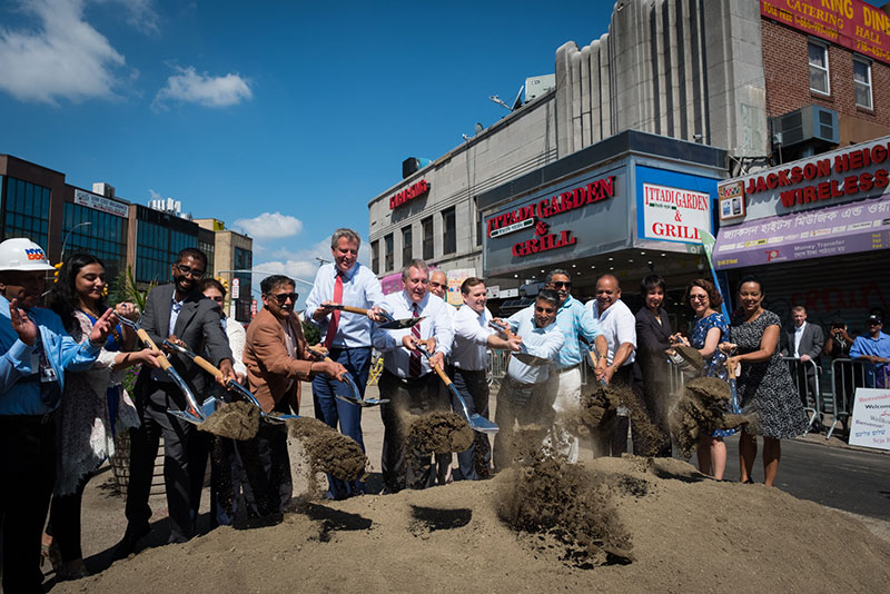 Mayor de Blasio Announces Start of Diversity Plaza Construction in Jackson Heights