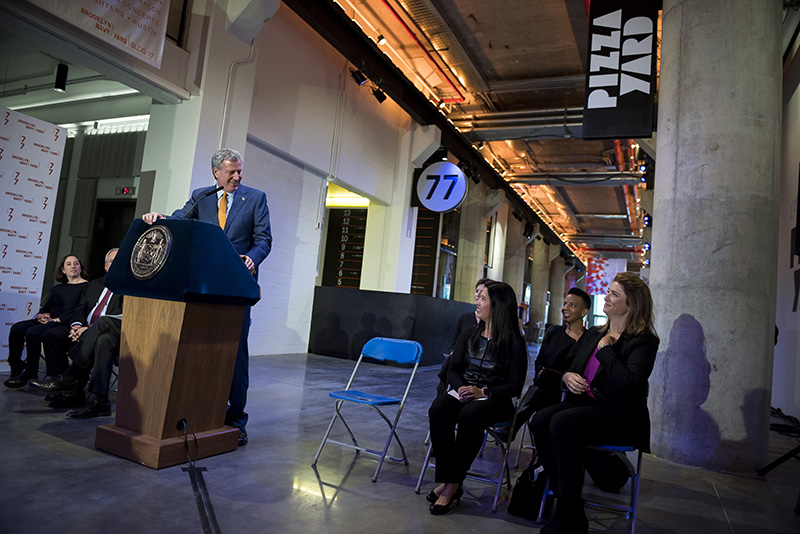Mayor de Blasio Opens One of Largest Manufacturing Spaces in Decades, Building 77 in Brooklyn Navy Y