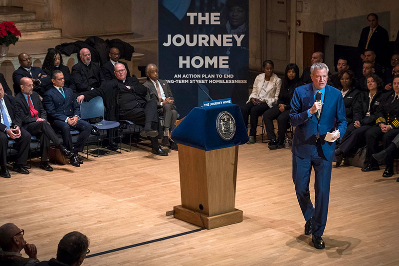 Mayor de Blasio Announces Plan That Will End Long-Term Street Homelessness in New York City