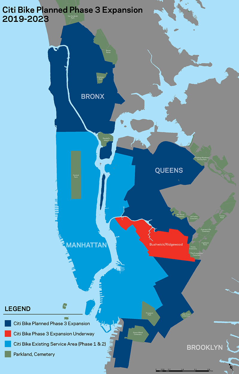 Map of the CitiBike Expansion