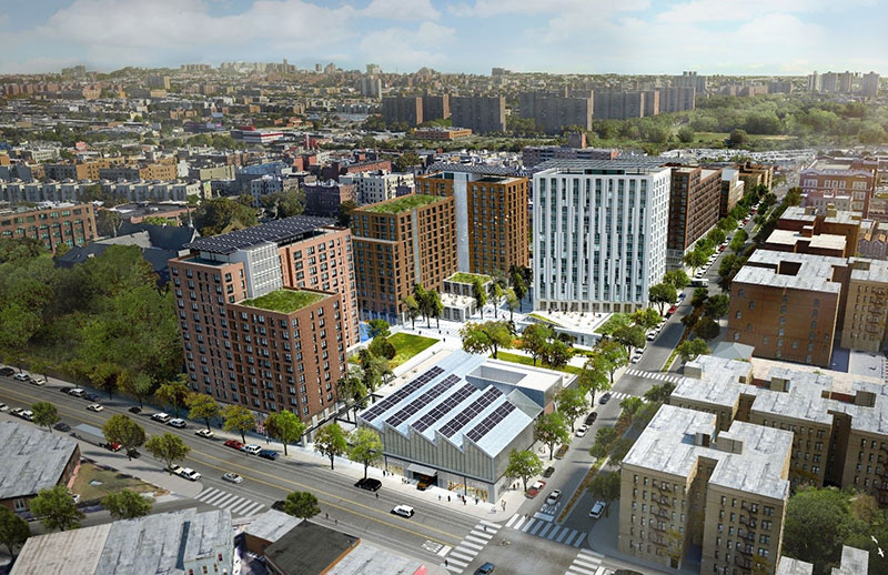 Rendering of The Peninsula campus on the site of the former Spofford Juvenile Detention Center in Hunts Point. Credit: WXY Studios