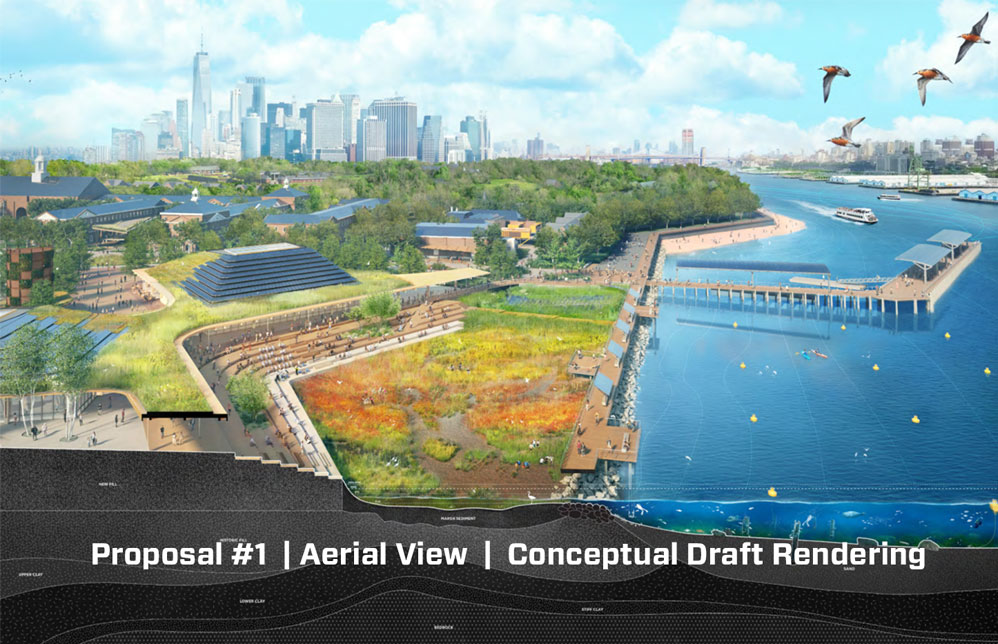 Conceptual rendering of Proposal #1. Credit: Trust for Governors Island