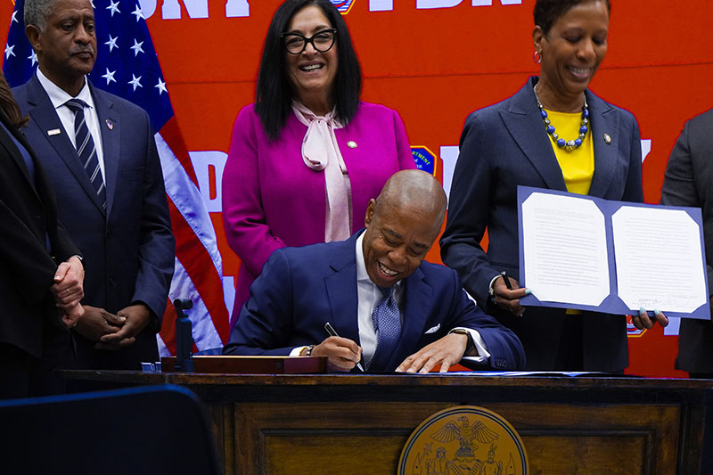 Mayor Eric Adams today signed a package of five bills to improve diversity within FDNY