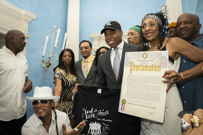 Mayor Eric Adams hosts a reception to celebrate the 50th Anniversary of Hip Hop at Gracie Mansion on
