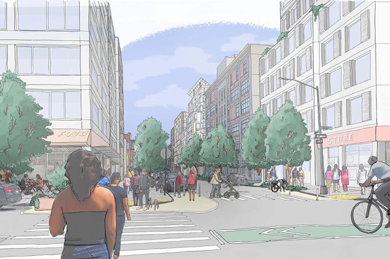 Rendering of Atlantic Avenue's improved, and safer streets