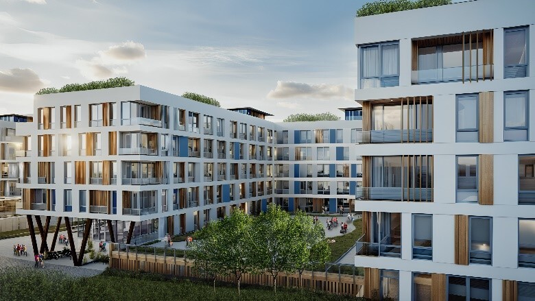 exterior of a luxuary apartment building
