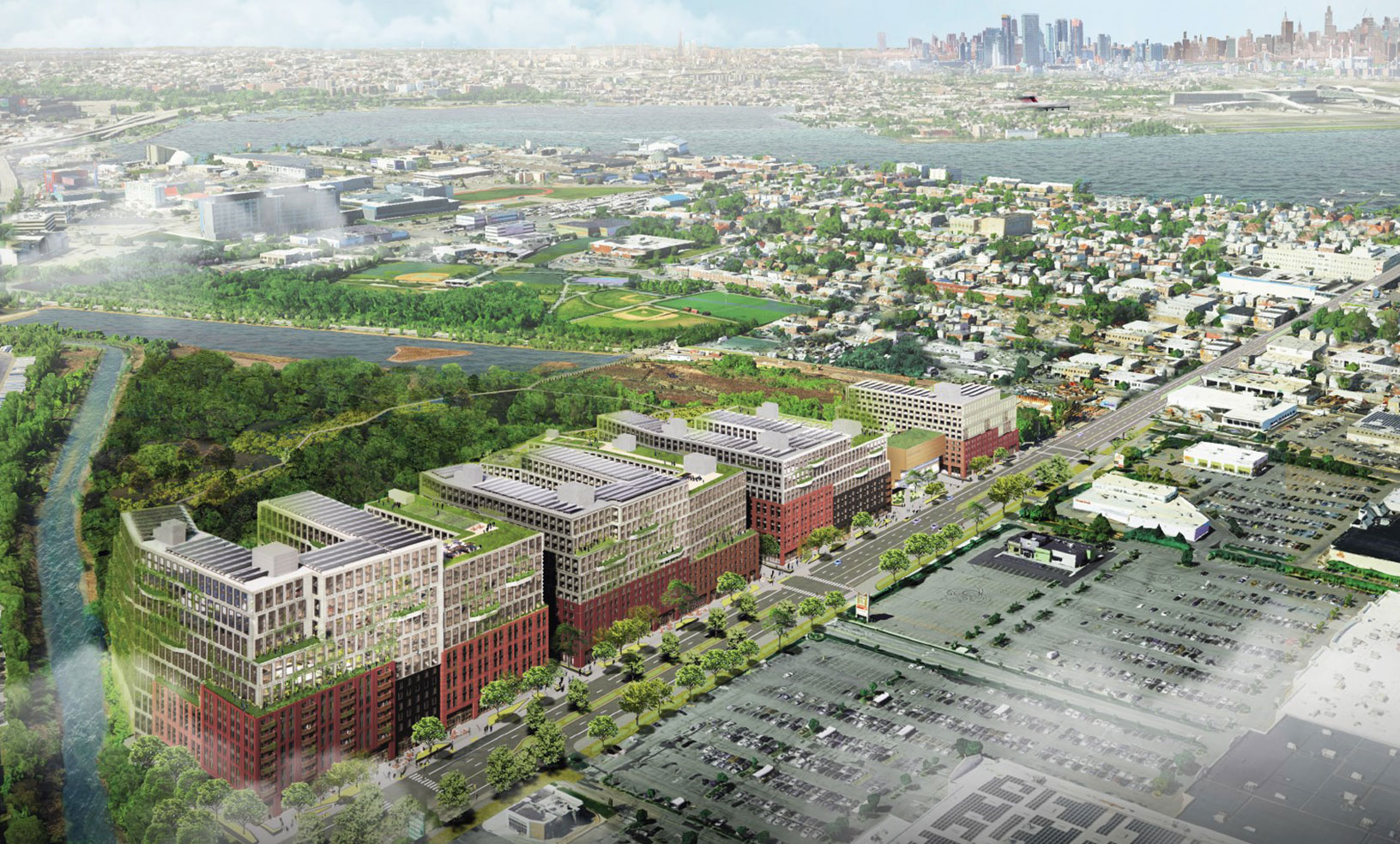 Aerial rendering of the proposed project