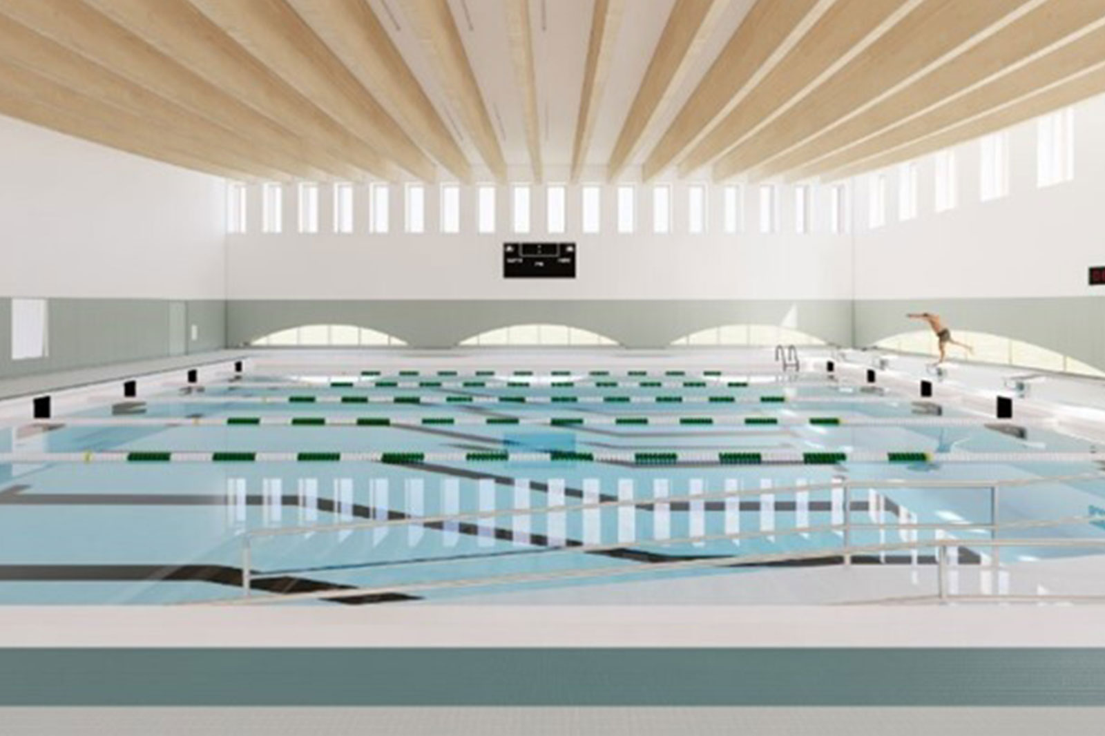 an indoor swimming pool