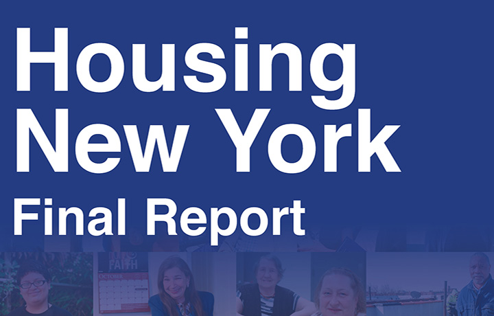 cover of Housing New York final report
                                           