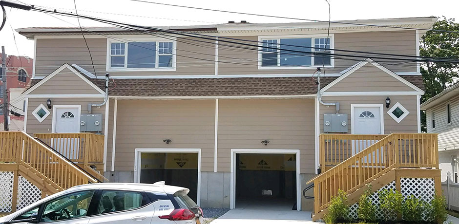 Attached, two-family elevated homes
                                           