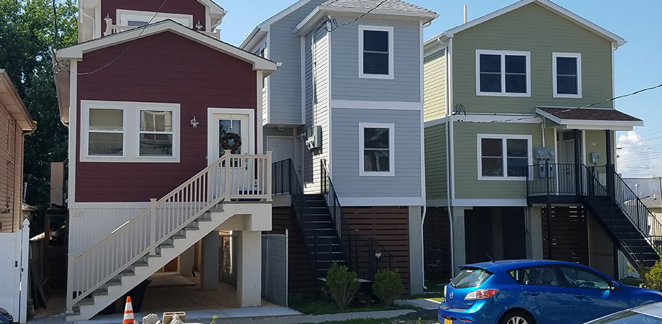 Three elevated homes
                                           