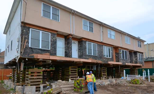 Family home being elevated