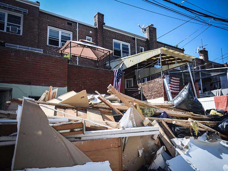 House in need of repair after Hurricane Ida in Jackson Heights, Queens