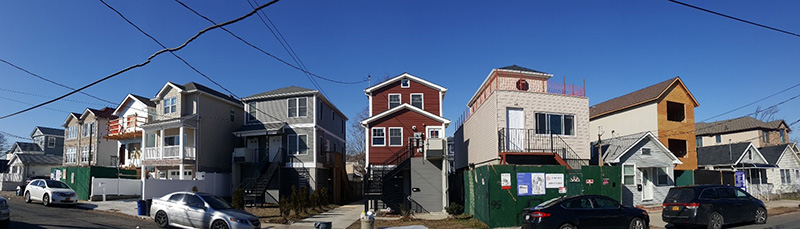 Block of houses in Midland Beach, New York, after housing recovery