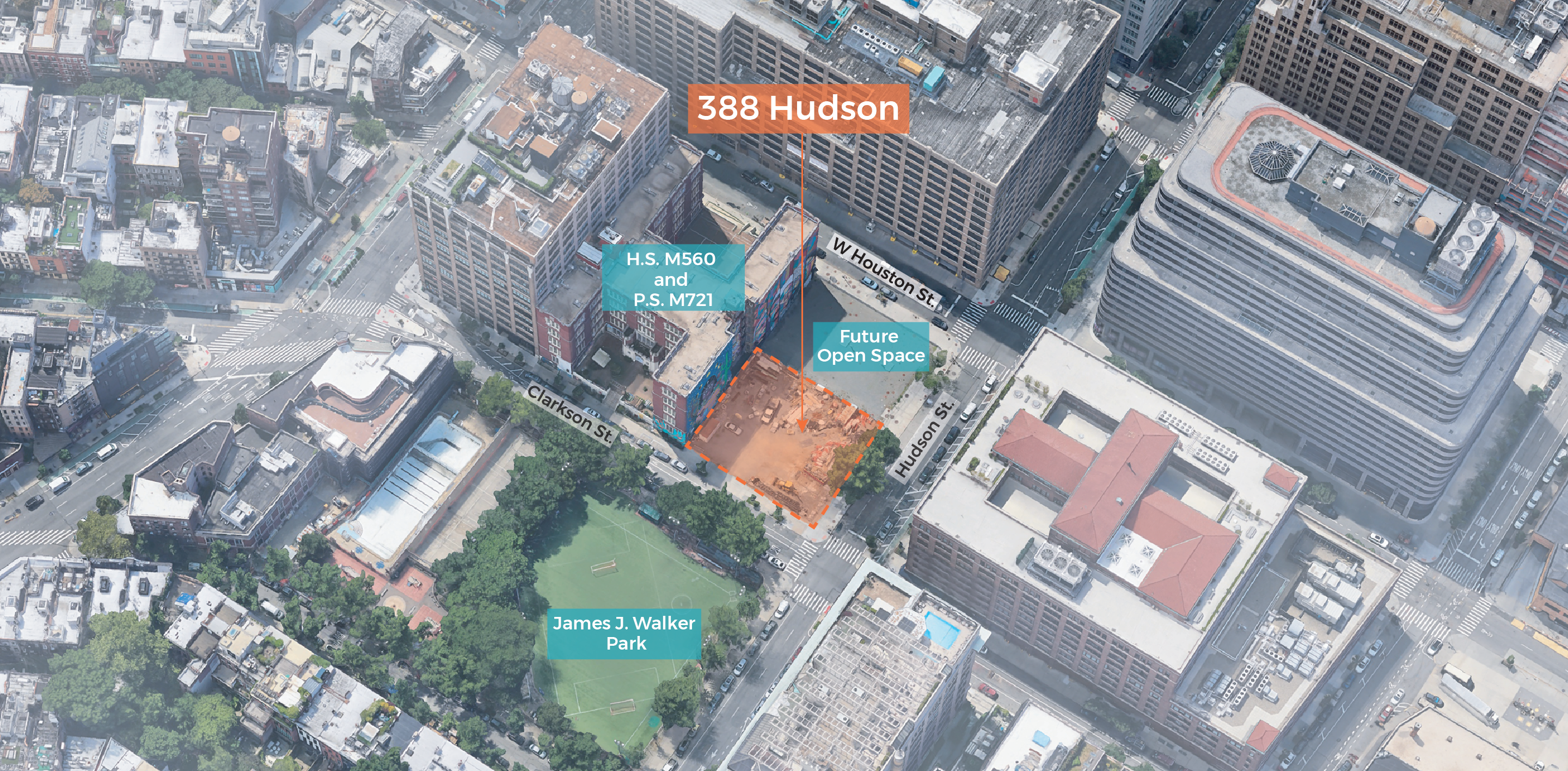 Map of 388 Hudson Street site