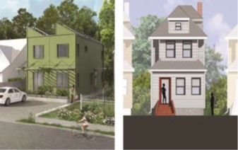 Renderings of two newly built, single-family homes