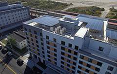 Aerial image of Beach Green Dunes along the shore.