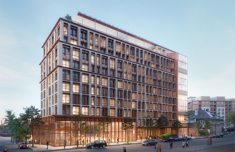 Corner view from Stebbins Avenue, courtesy of Purpose by Design Architects