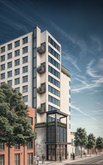 Project Street-level view from Wyckoff Street