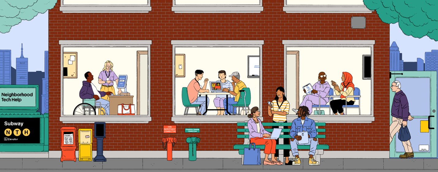 a illustration of the red brick building