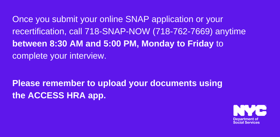 Text: As of June 1st, once you submit your online SNAP application.
                                           