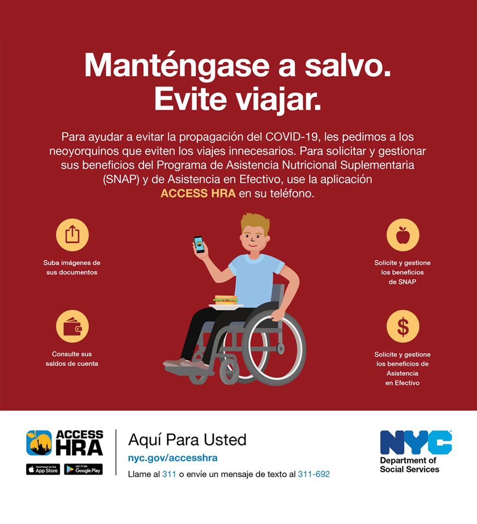 Mantengase a salvo. Evite viajar. Red Ad