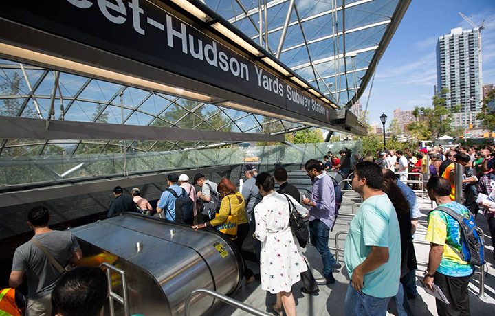 View of Hudson Yard Subway Entrance 
                                           