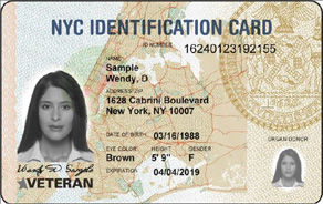 Front of an IDNYC Card