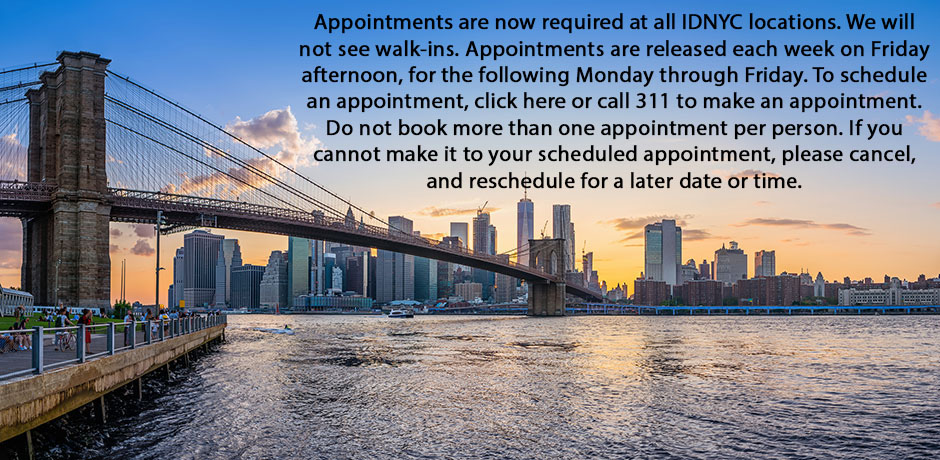 No walk-ins. Book weekly slots on Fridays for Mon-Fri. Click here or call 311
                                           