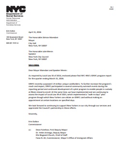 IDNYC March 31, 2026 Quarterly Report first page preview