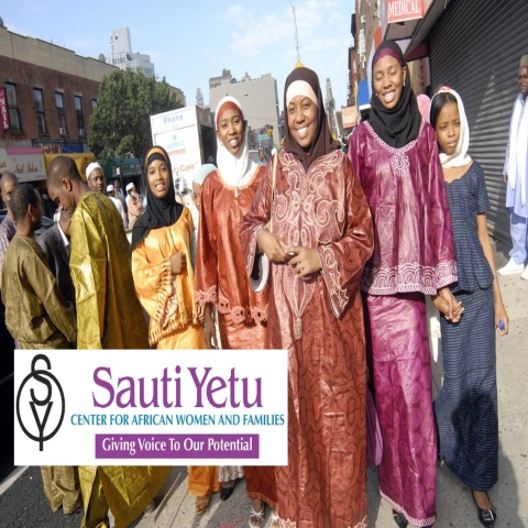 Sauti Yetu logo with people in background