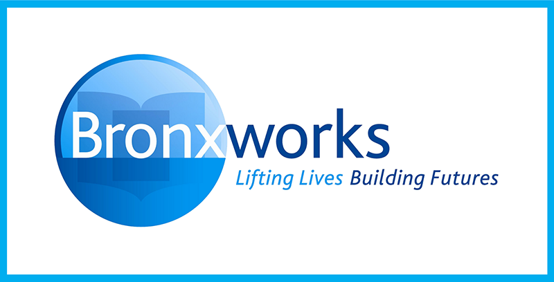 Bronxworks logo with circle and text reading Lifting Lives. Building Futures