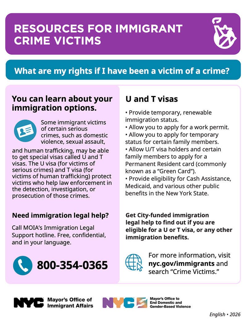 Resources for Immigrant Crime Victims Flyer